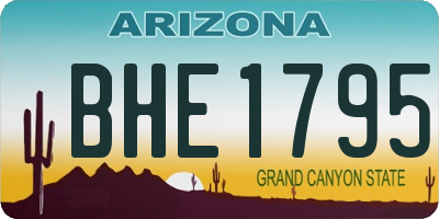 AZ license plate BHE1795
