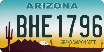 AZ license plate BHE1796