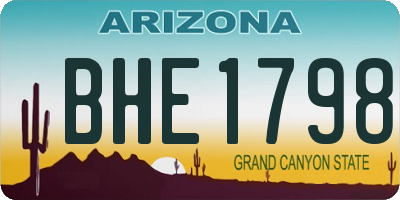 AZ license plate BHE1798