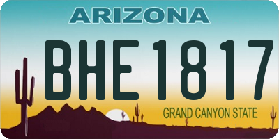 AZ license plate BHE1817