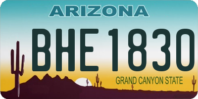 AZ license plate BHE1830