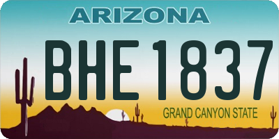 AZ license plate BHE1837