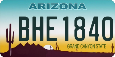AZ license plate BHE1840