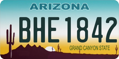 AZ license plate BHE1842