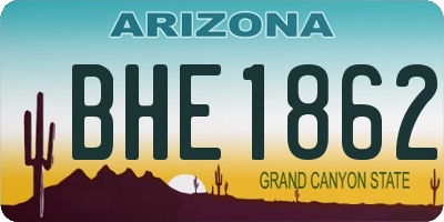 AZ license plate BHE1862