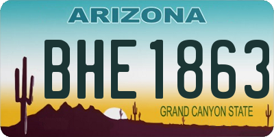 AZ license plate BHE1863