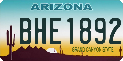 AZ license plate BHE1892