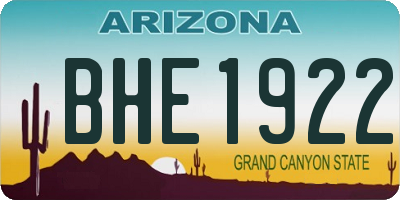 AZ license plate BHE1922