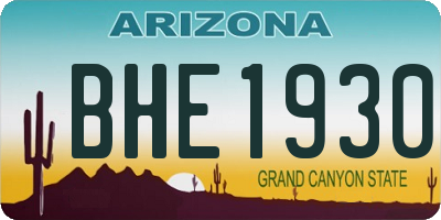 AZ license plate BHE1930