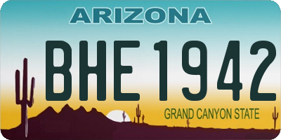 AZ license plate BHE1942