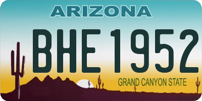 AZ license plate BHE1952