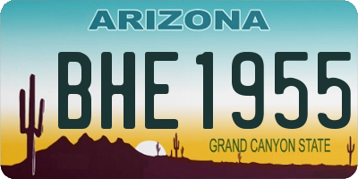 AZ license plate BHE1955