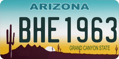 AZ license plate BHE1963
