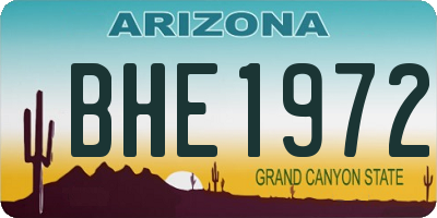 AZ license plate BHE1972