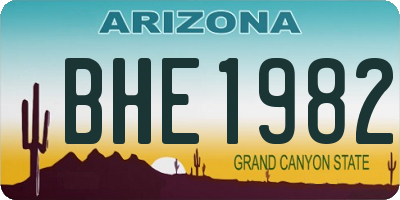 AZ license plate BHE1982