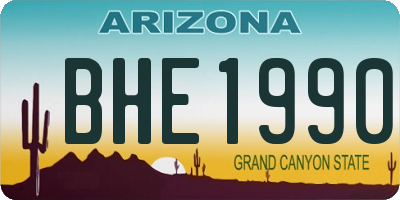 AZ license plate BHE1990