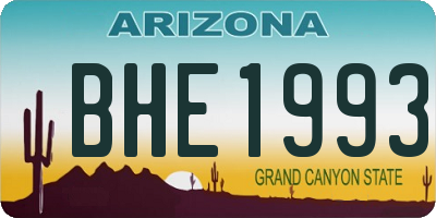 AZ license plate BHE1993