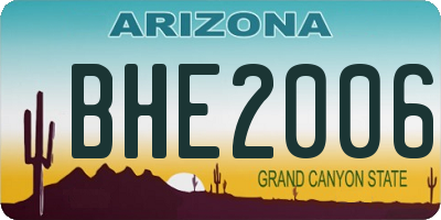 AZ license plate BHE2006