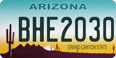 AZ license plate BHE2030