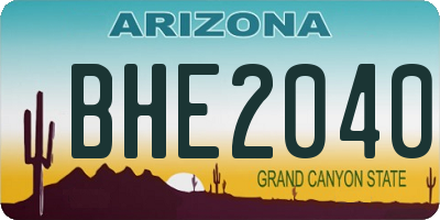 AZ license plate BHE2040