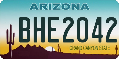 AZ license plate BHE2042