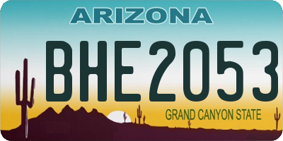 AZ license plate BHE2053