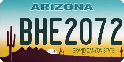 AZ license plate BHE2072