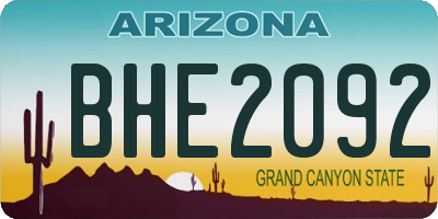 AZ license plate BHE2092