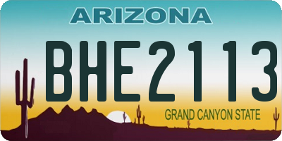 AZ license plate BHE2113