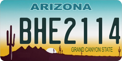 AZ license plate BHE2114