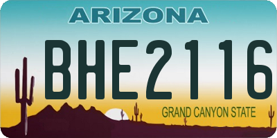 AZ license plate BHE2116