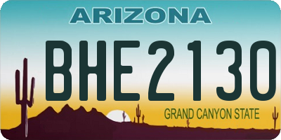AZ license plate BHE2130