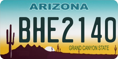 AZ license plate BHE2140