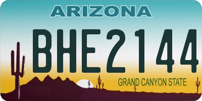 AZ license plate BHE2144