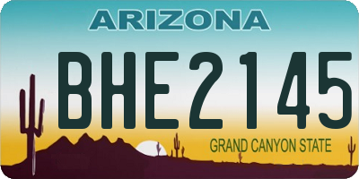 AZ license plate BHE2145