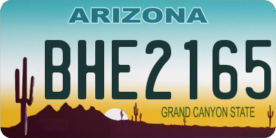 AZ license plate BHE2165