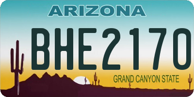 AZ license plate BHE2170