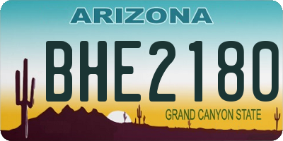 AZ license plate BHE2180