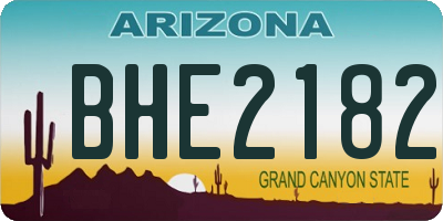 AZ license plate BHE2182