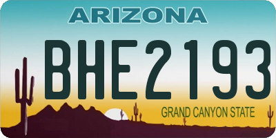 AZ license plate BHE2193