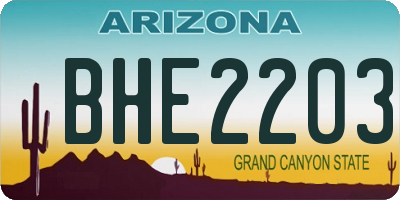 AZ license plate BHE2203