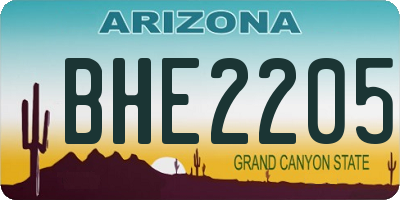 AZ license plate BHE2205