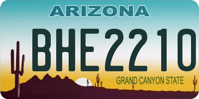 AZ license plate BHE2210