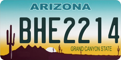 AZ license plate BHE2214