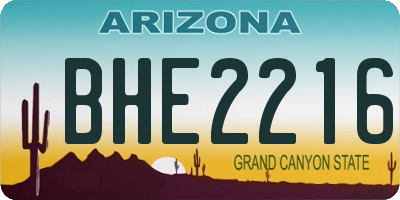 AZ license plate BHE2216