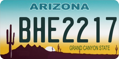 AZ license plate BHE2217