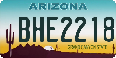AZ license plate BHE2218