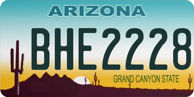 AZ license plate BHE2228
