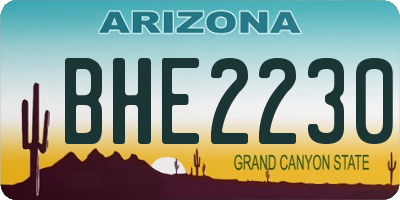 AZ license plate BHE2230