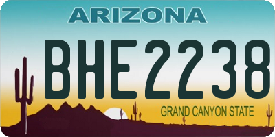 AZ license plate BHE2238
